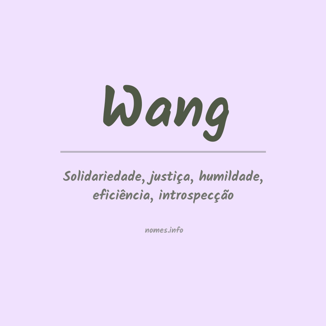 Significado do nome Wang