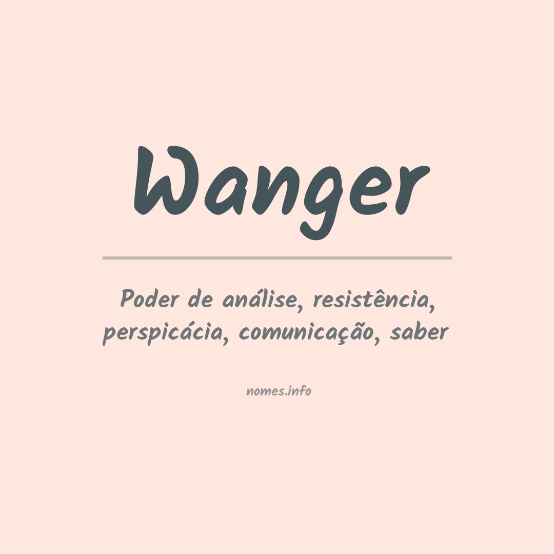 Significado do nome Wanger