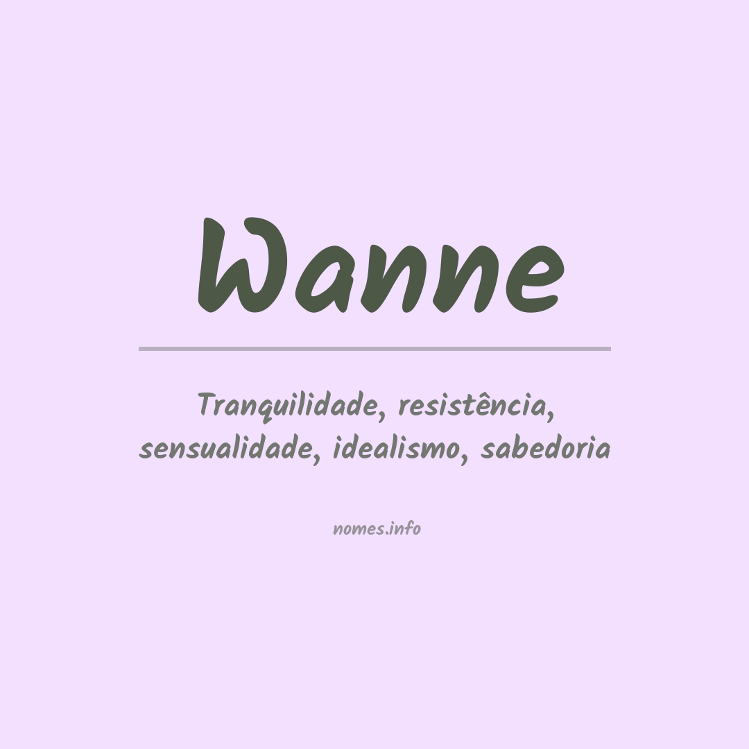 Significado do nome Wanne