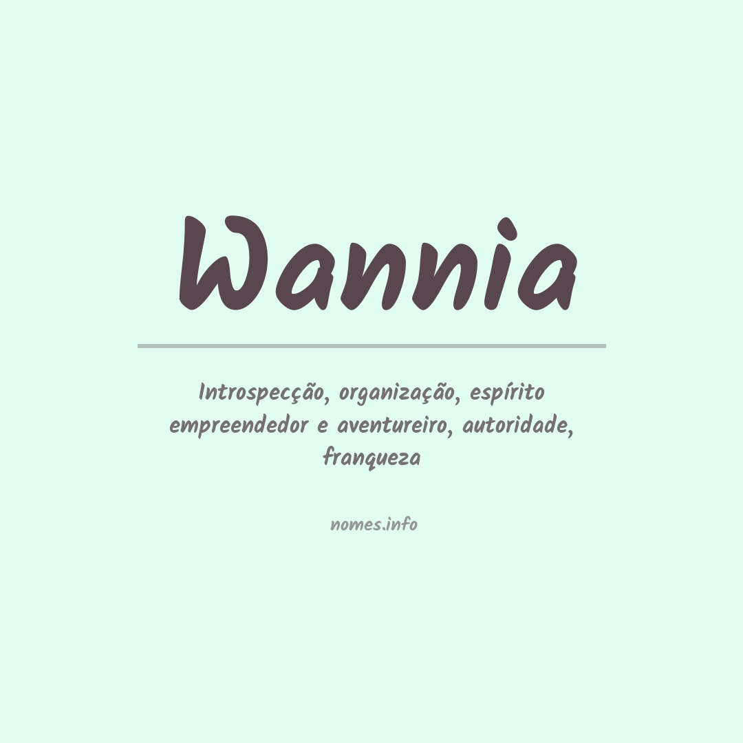 Significado do nome Wannia