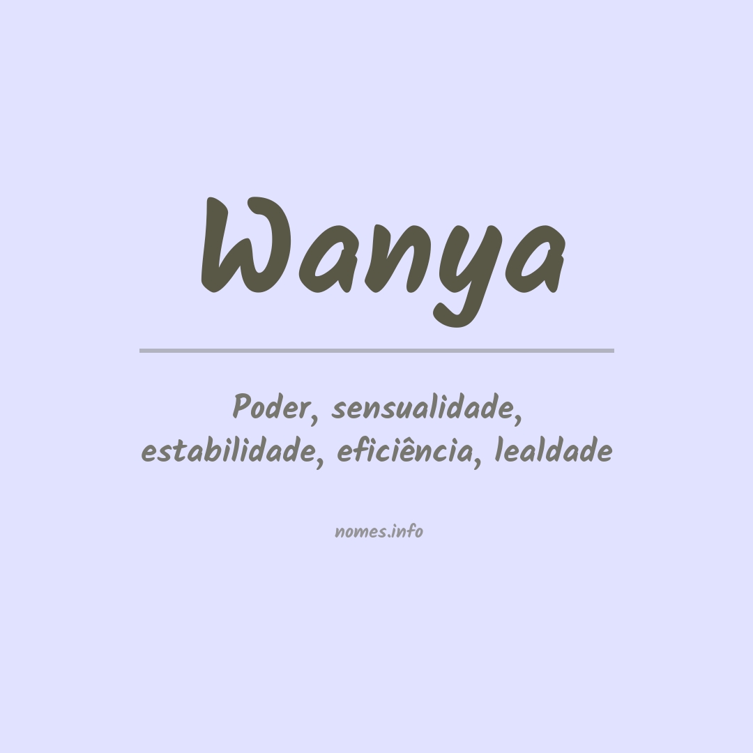 Significado do nome Wanya