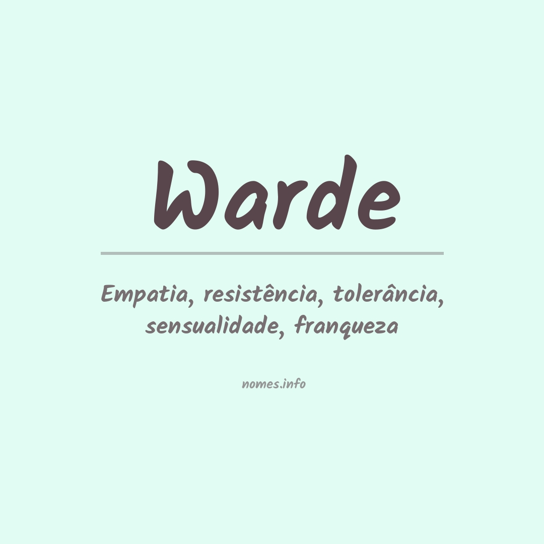 Significado do nome Warde