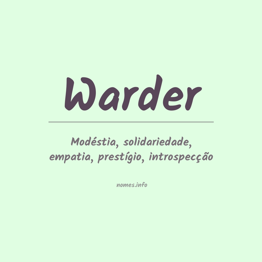 Significado do nome Warder