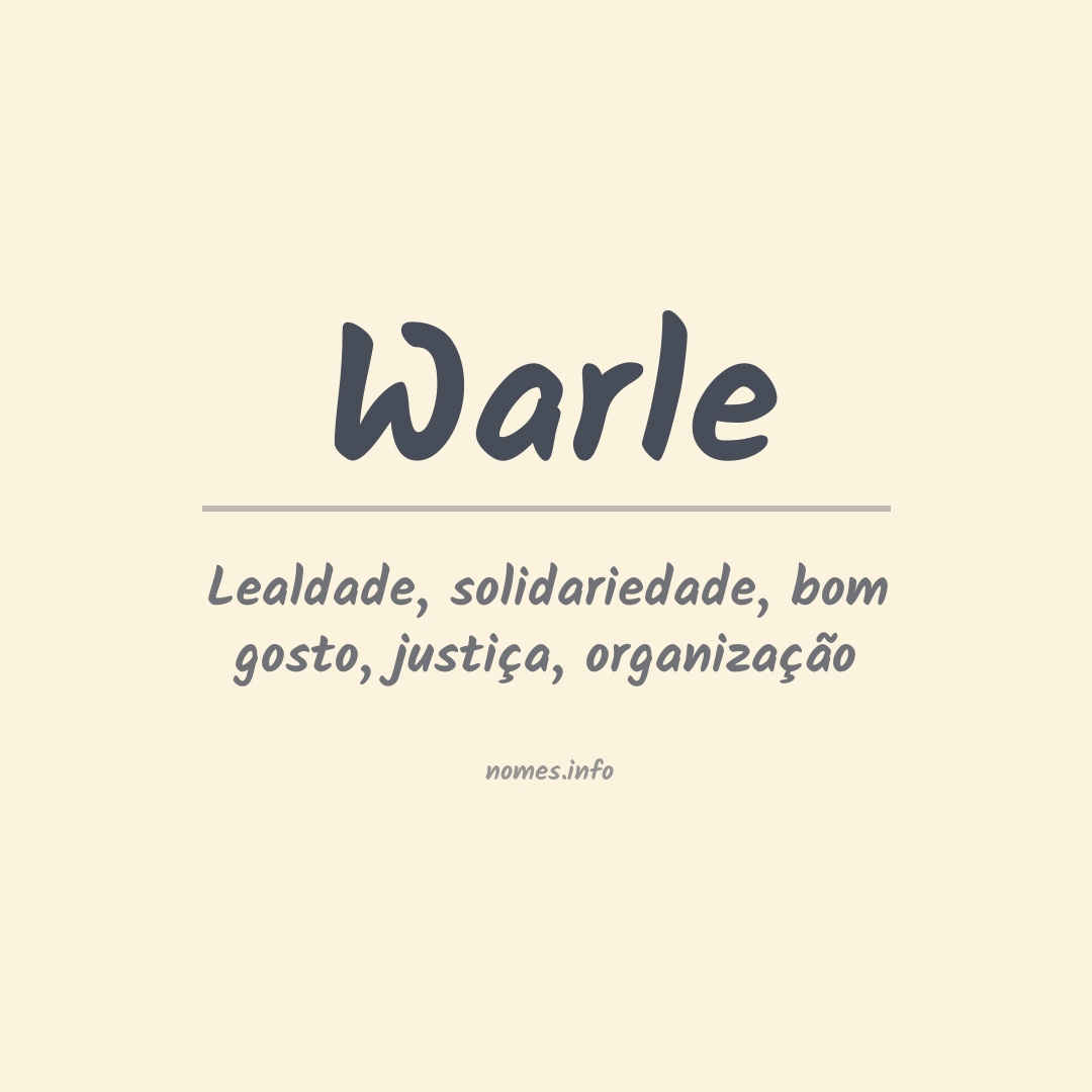 Significado do nome Warle