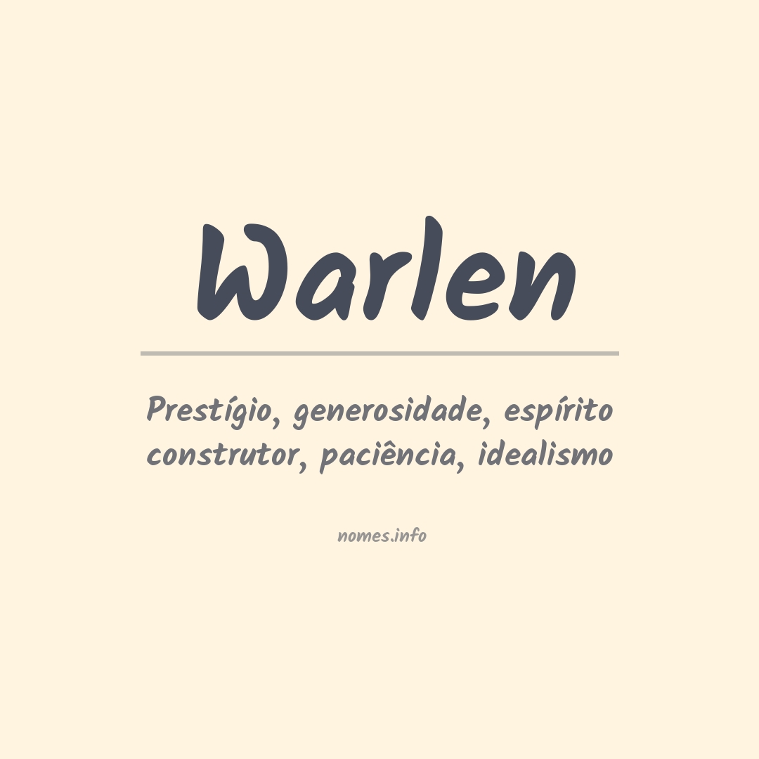 Significado do nome Warlen