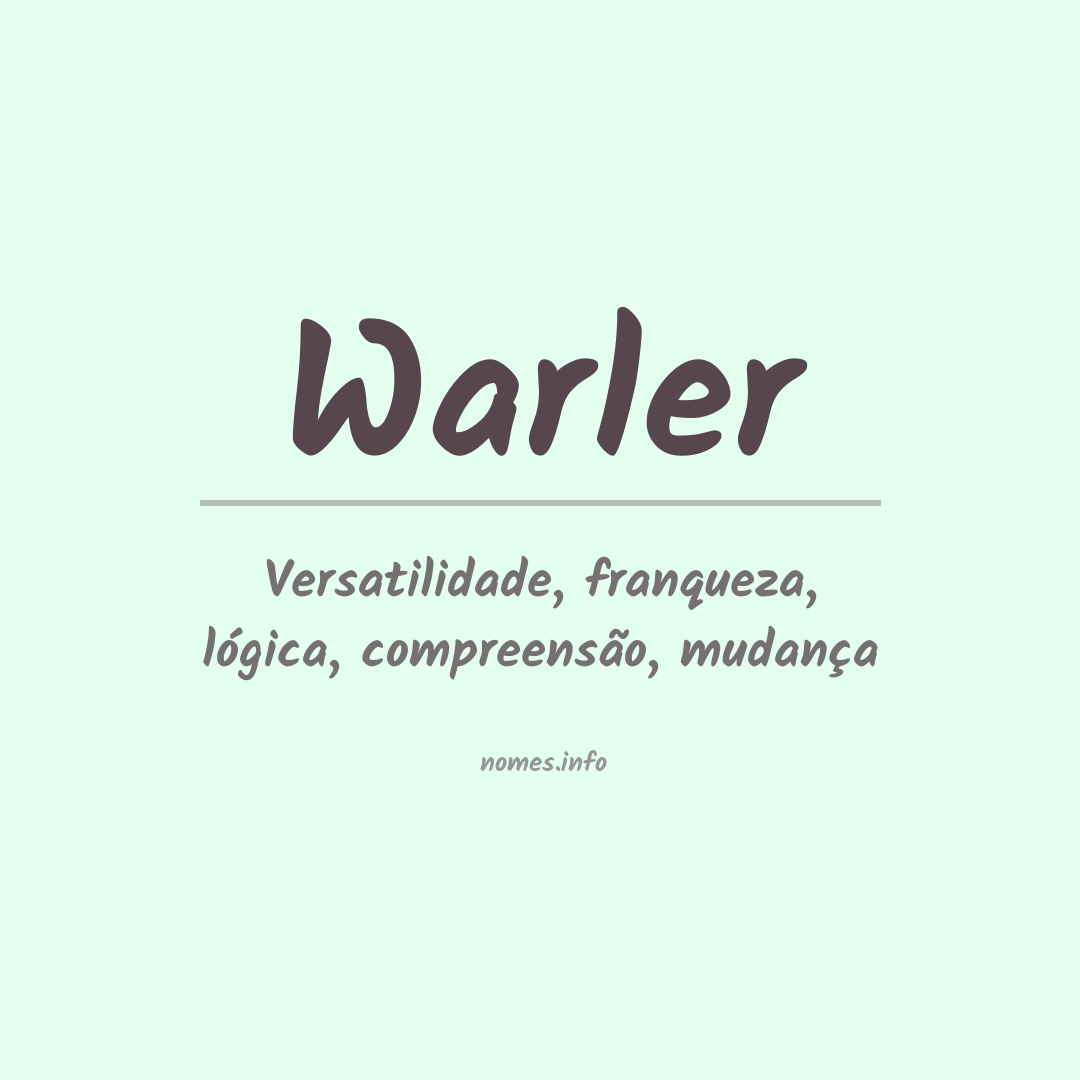 Significado do nome Warler