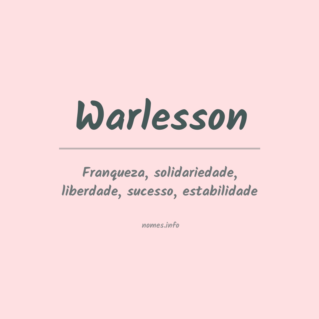 Significado do nome Warlesson