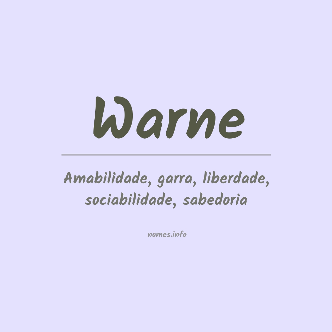 Significado do nome Warne