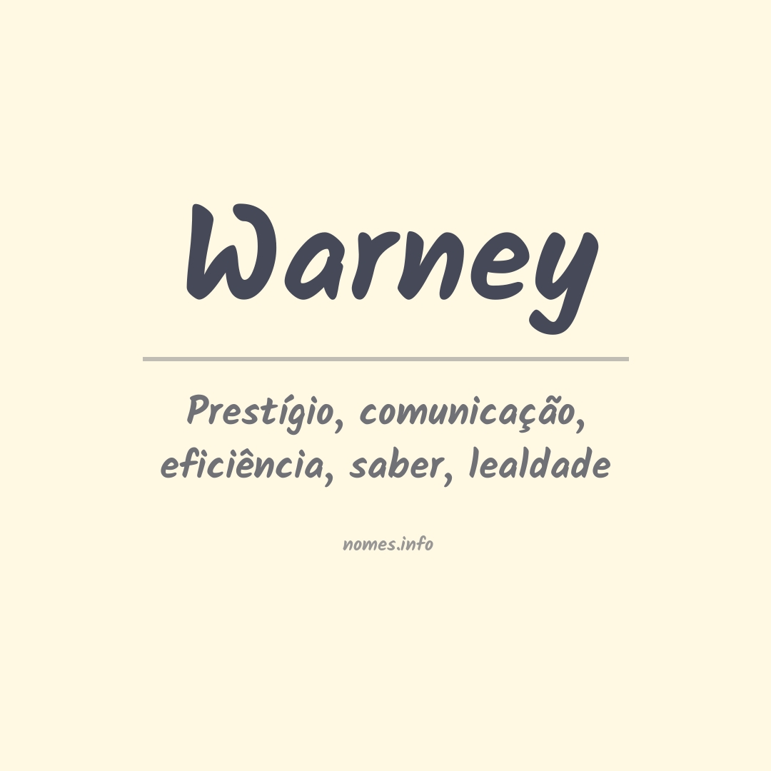 Significado do nome Warney