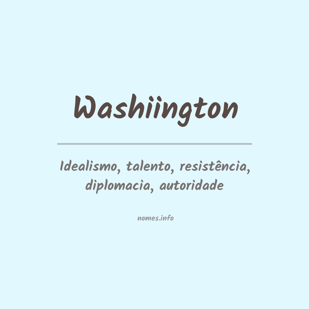 Significado do nome Washiington