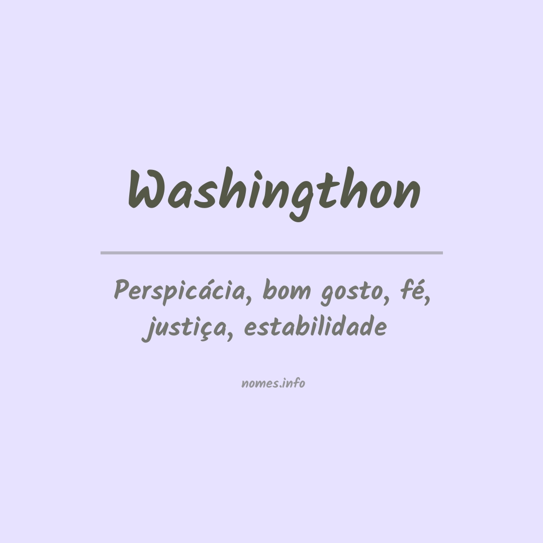 Significado do nome Washingthon