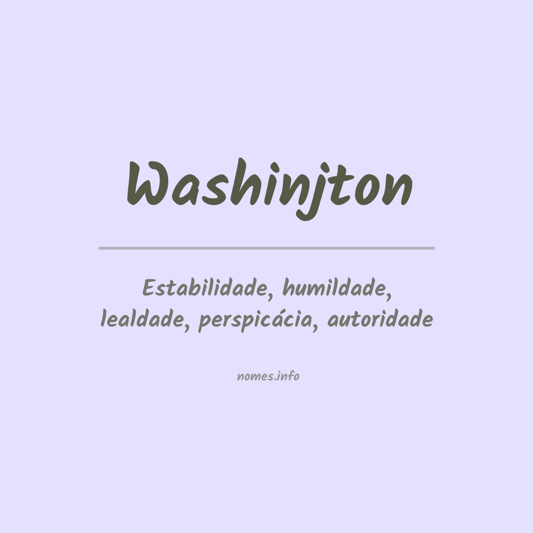 Significado do nome Washinjton