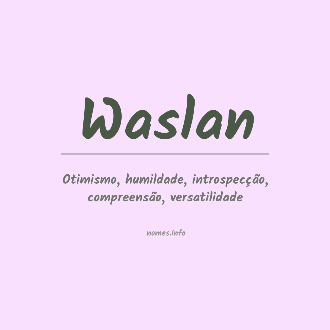 Significado do nome Waslan