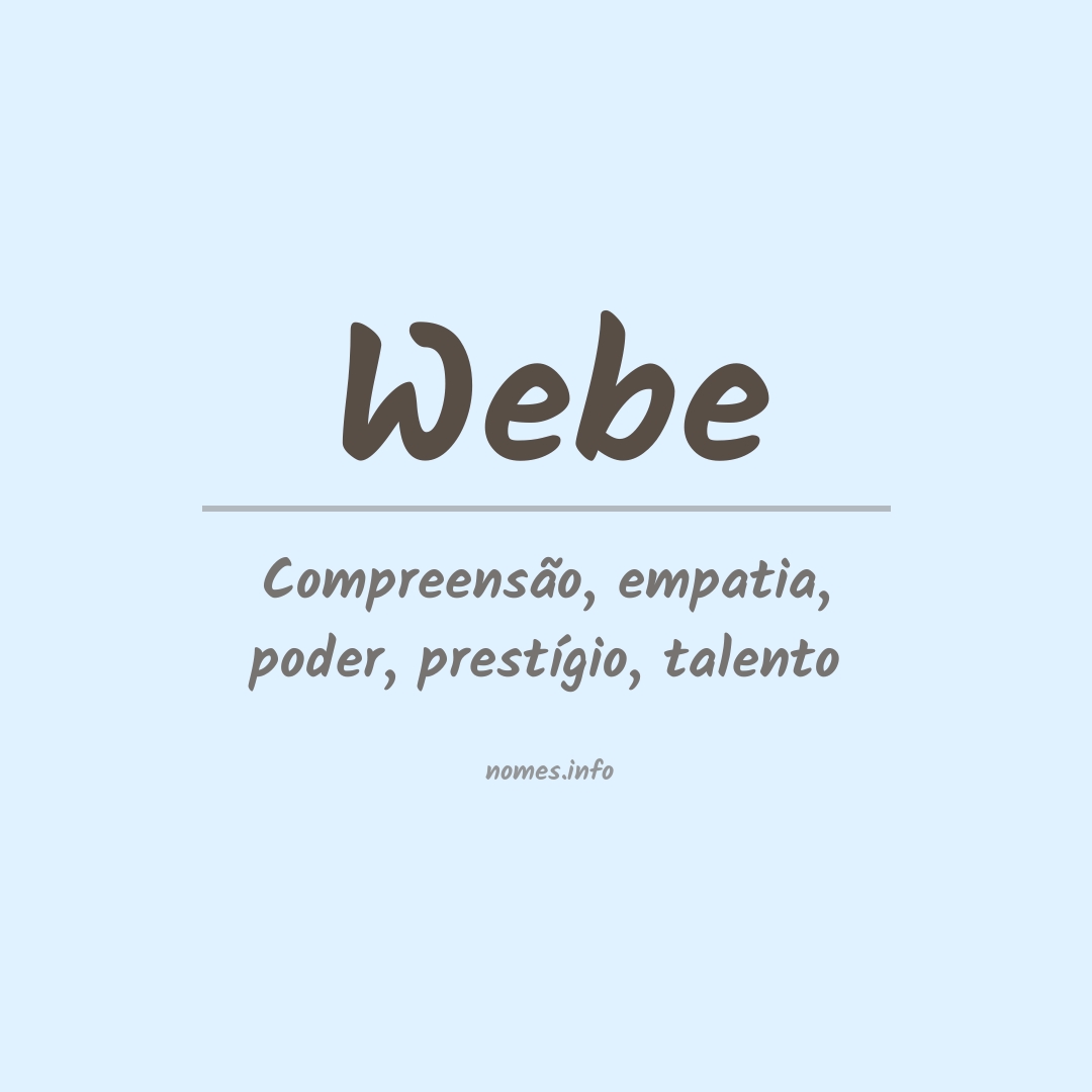 Significado do nome Webe