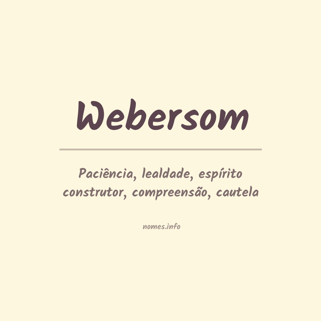 Significado do nome Webersom