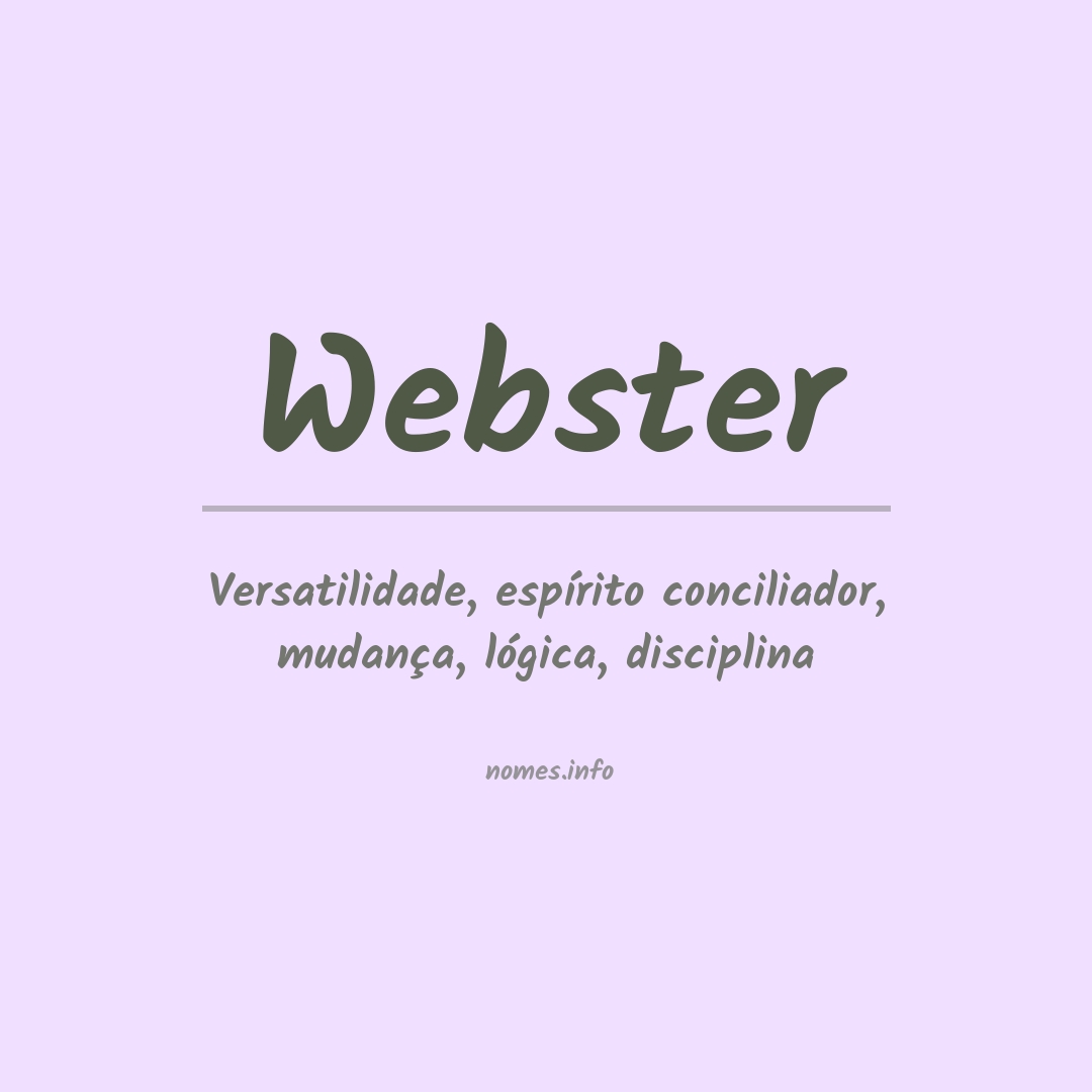 Significado do nome Webster