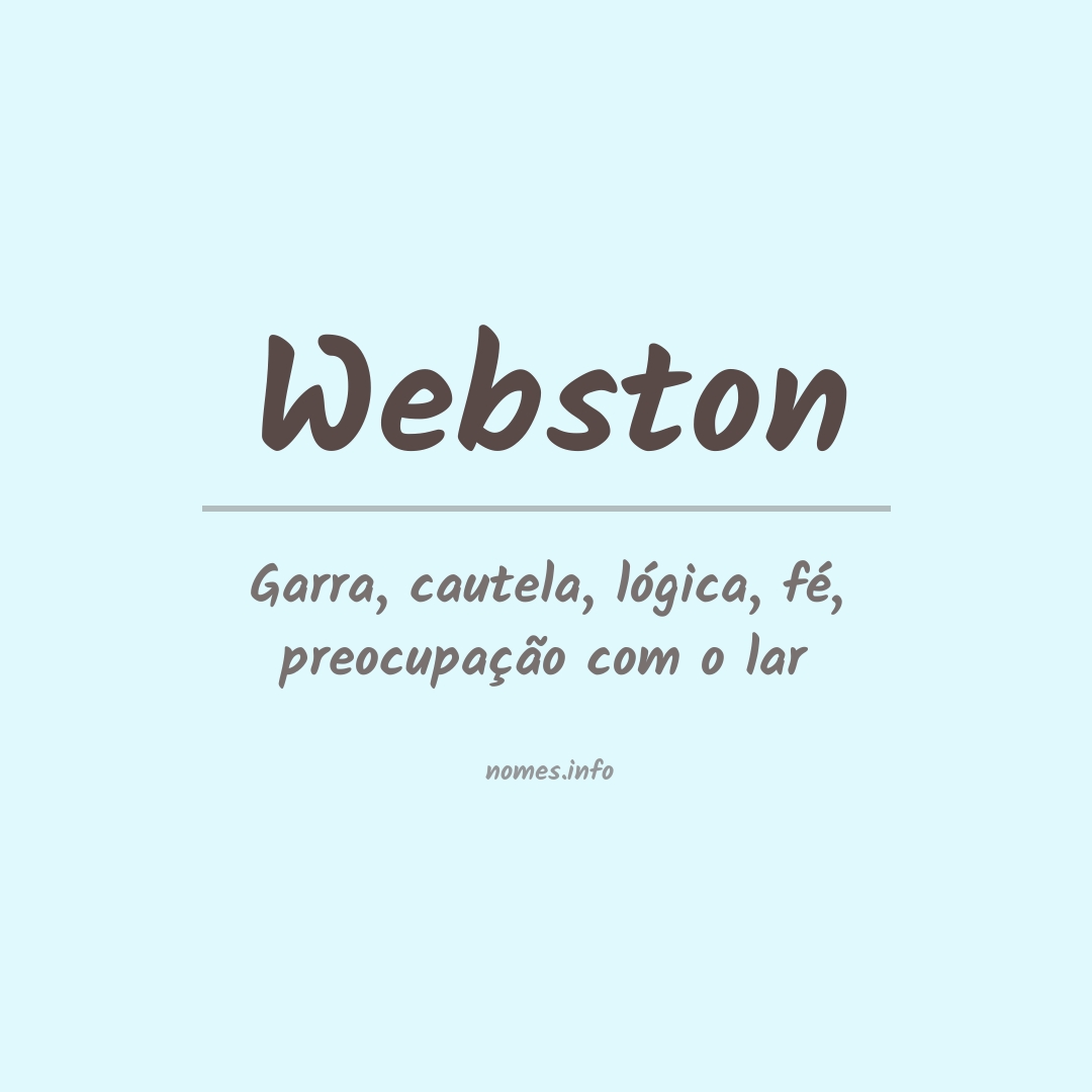 Significado do nome Webston Significado do nome Webston