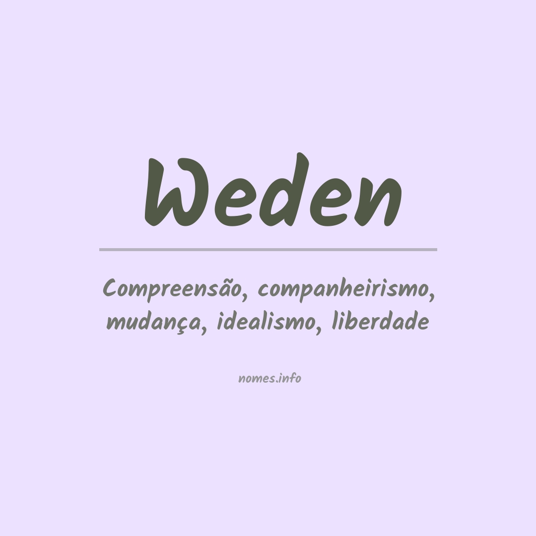 Significado do nome Weden Significado do nome Weden