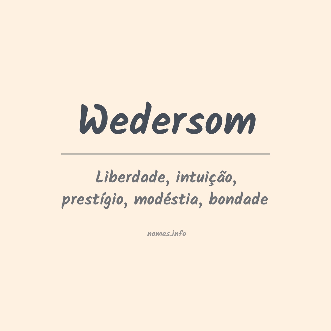 Significado do nome Wedersom