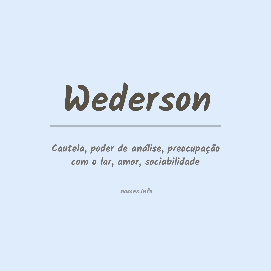 Significado do nome Wederson