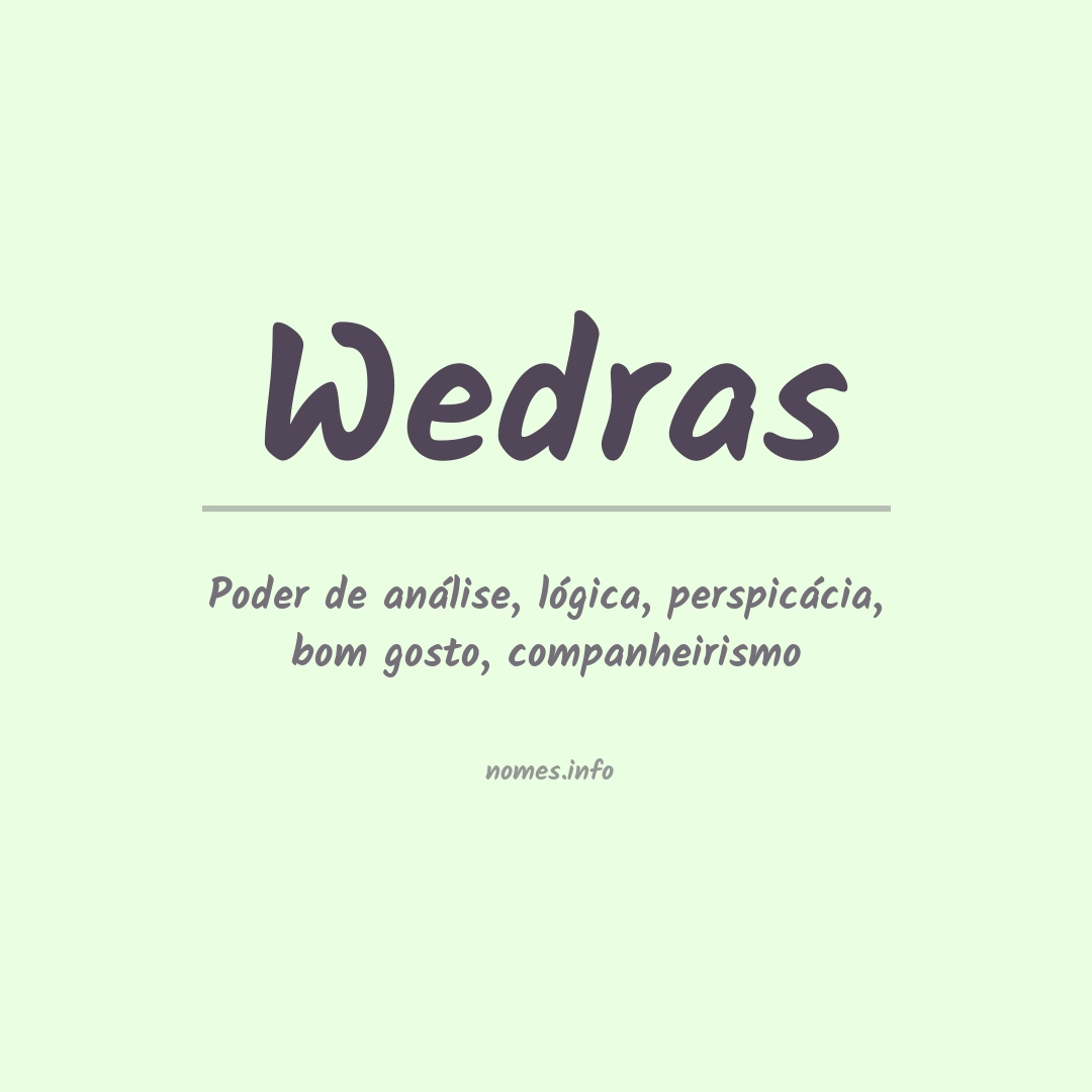 Significado do nome Wedras