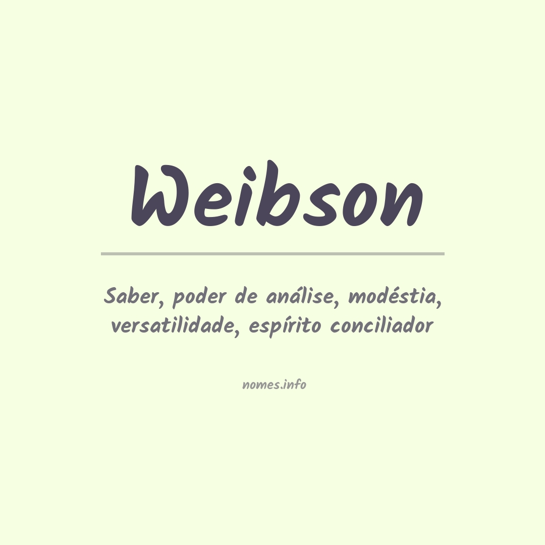 Significado do nome Weibson