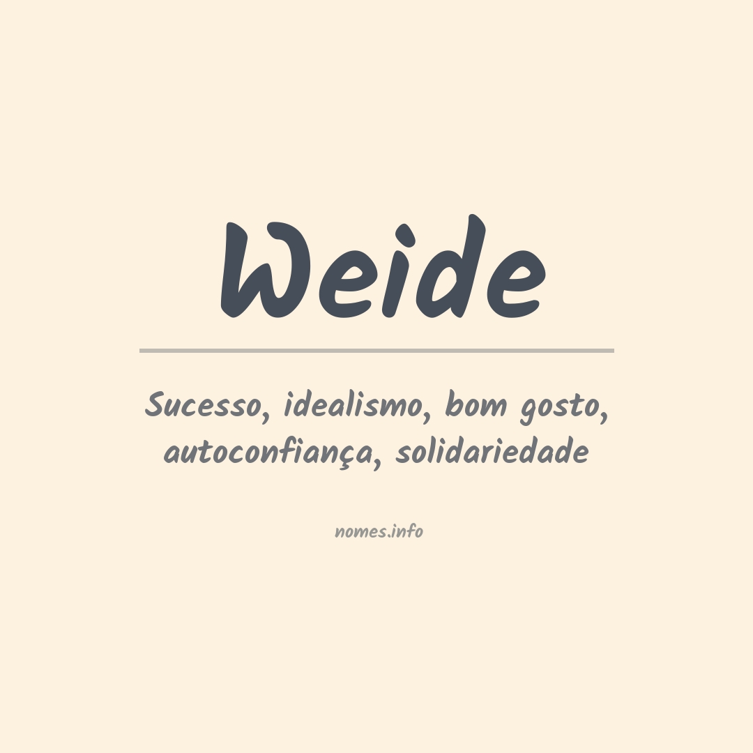 Significado do nome Weide