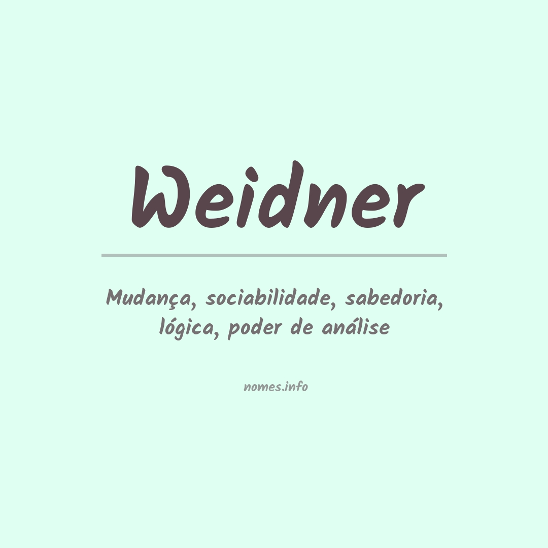 Significado do nome Weidner