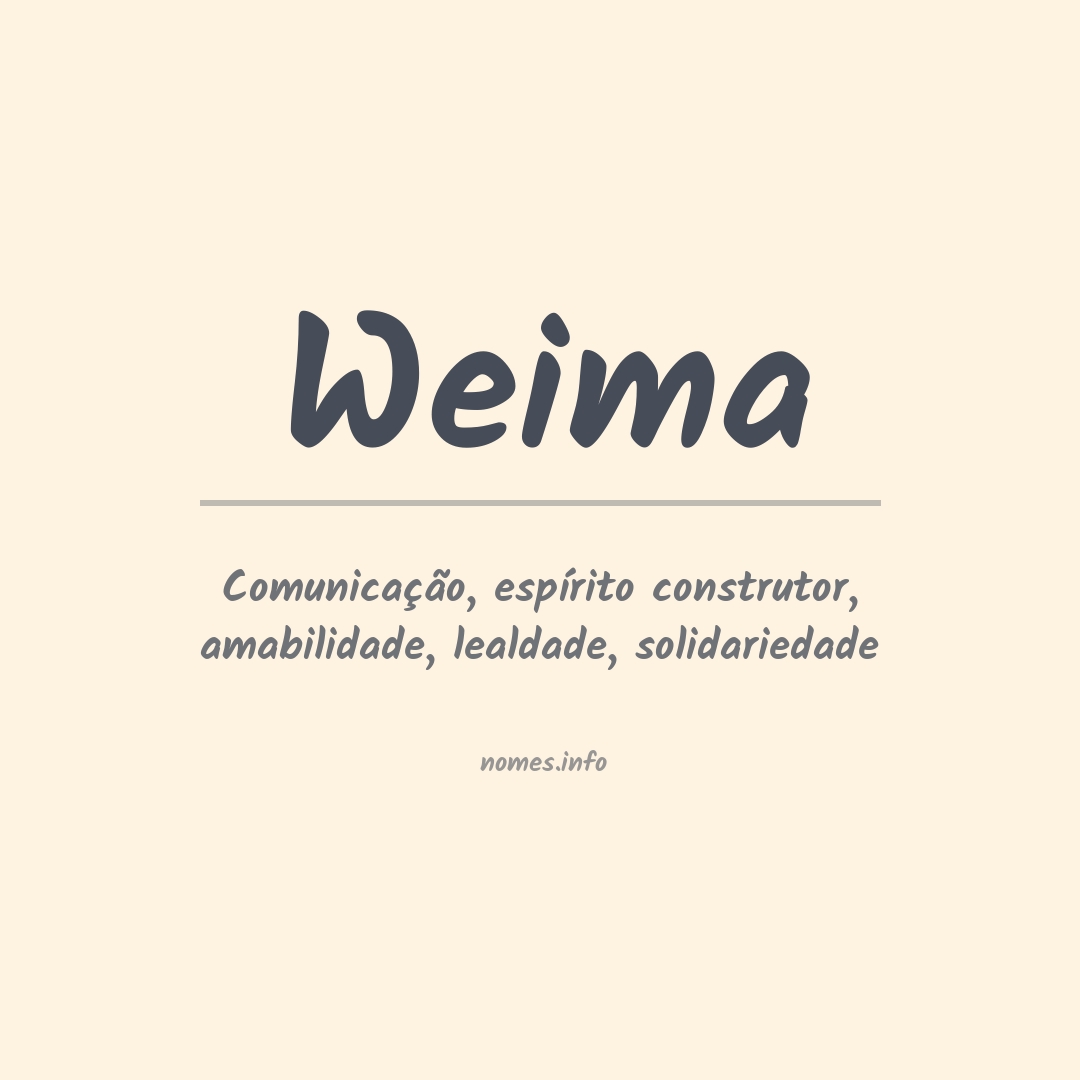 Significado do nome Weima