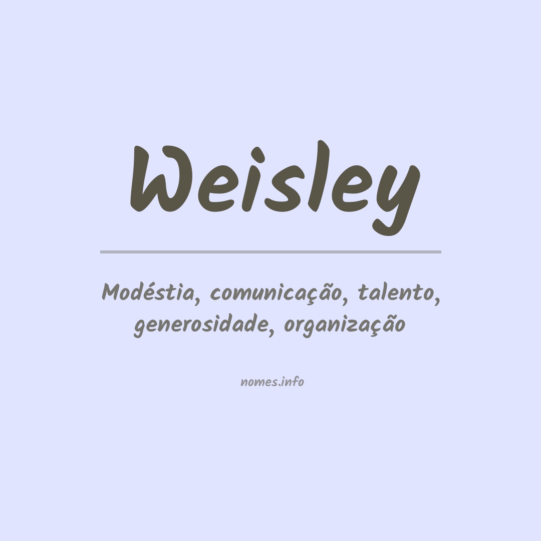 Significado do nome Weisley