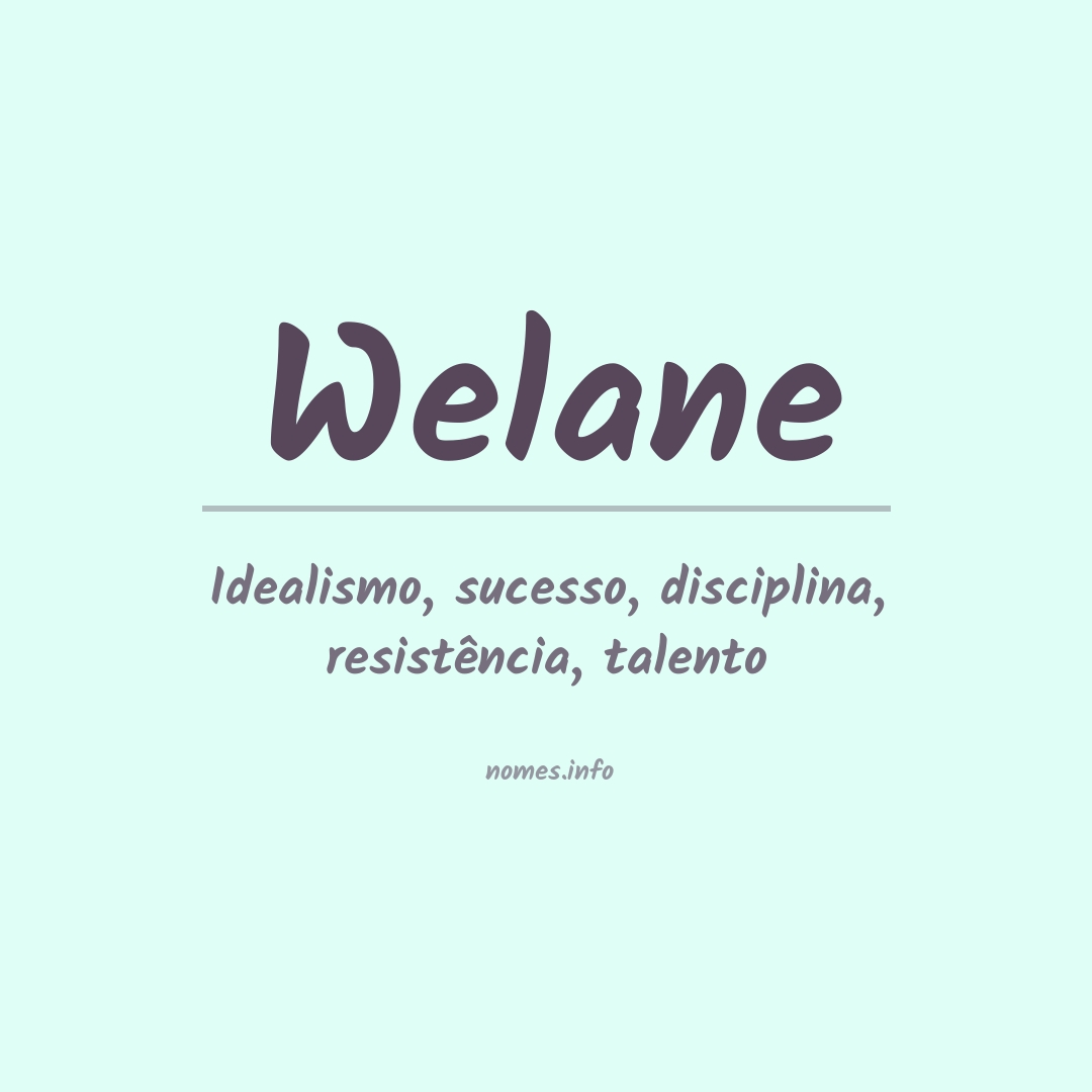 Significado do nome Welane