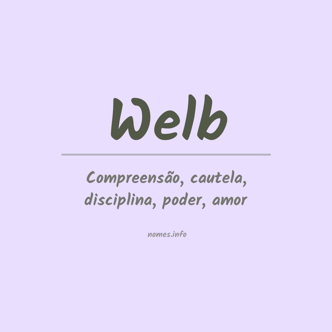 Significado do nome Welb