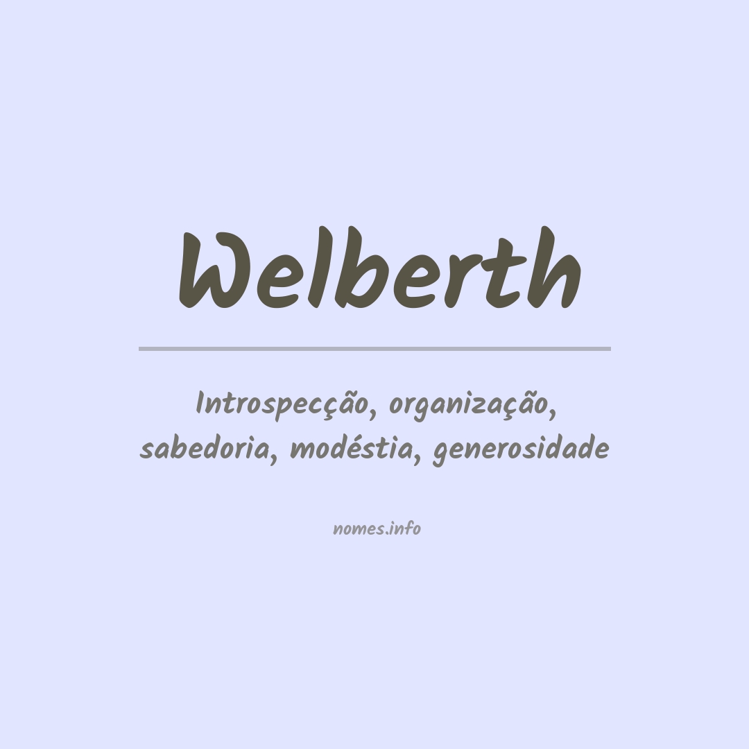 Significado do nome Welberth