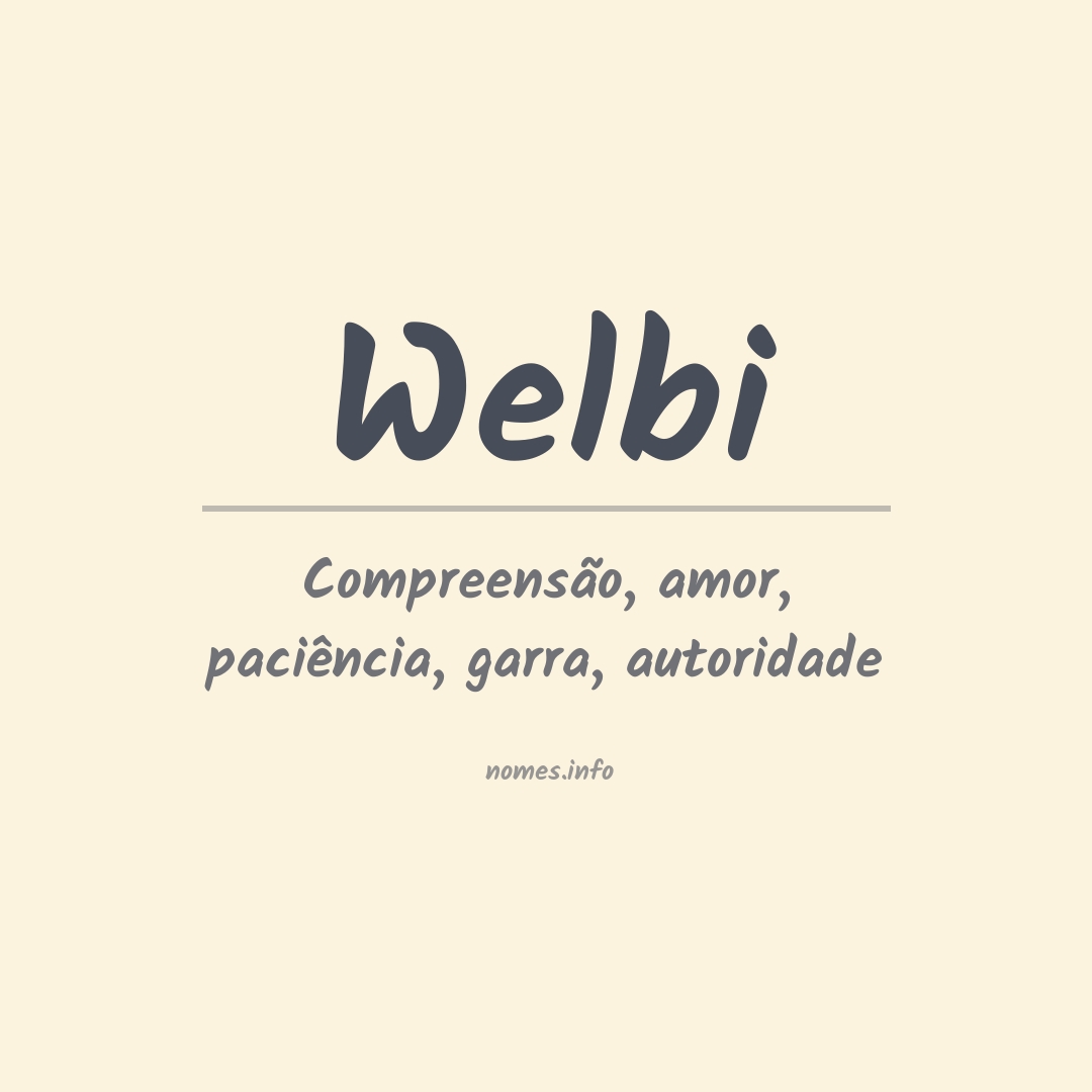 Significado do nome Welbi