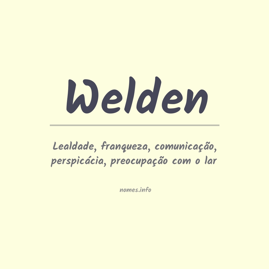 Significado do nome Welden