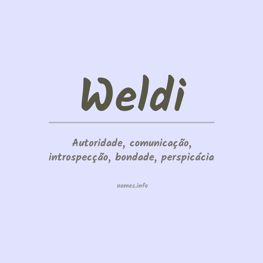 Significado do nome Weldi