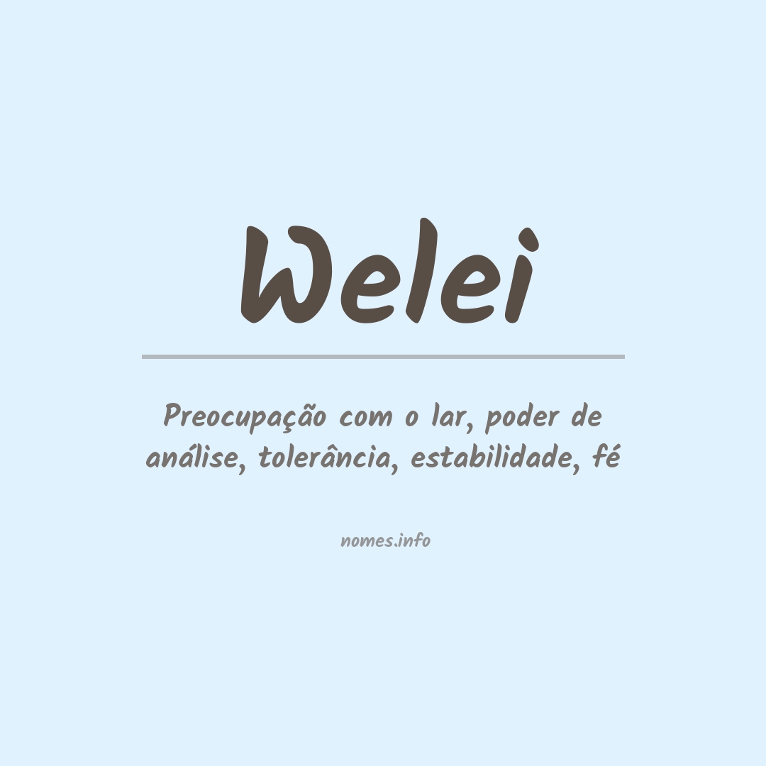 Significado do nome Welei