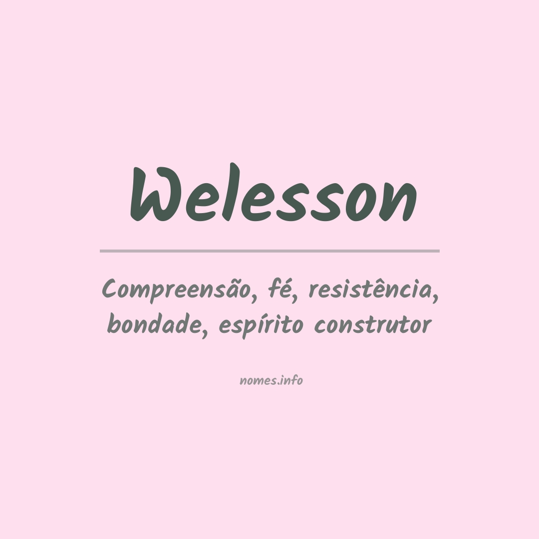 Significado do nome Welesson
