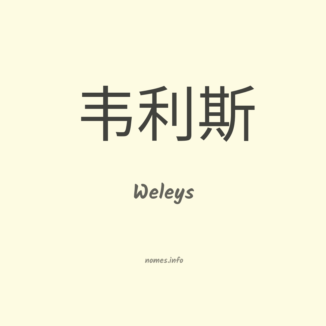 Weleys em chinês