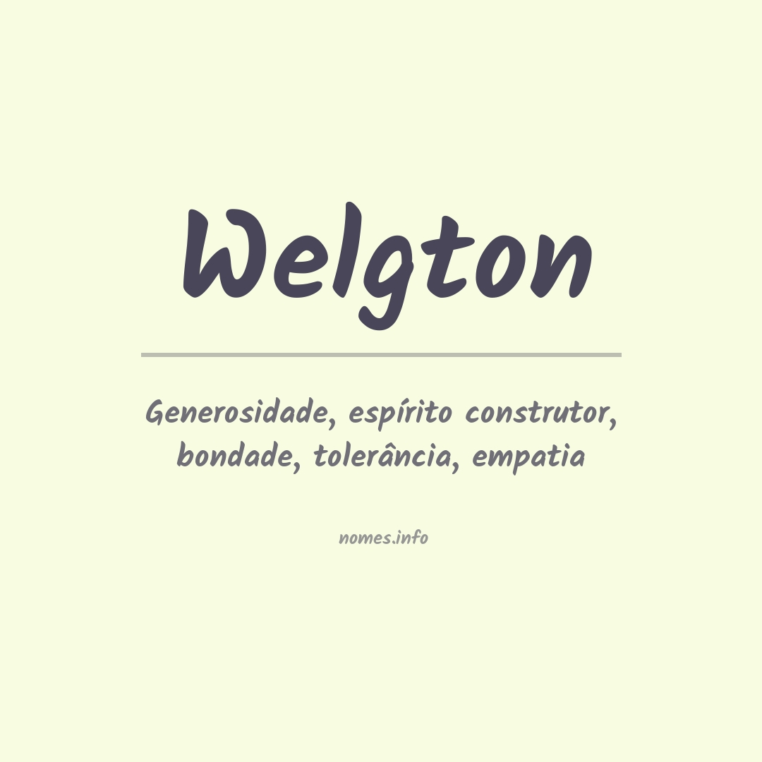 Significado do nome Welgton