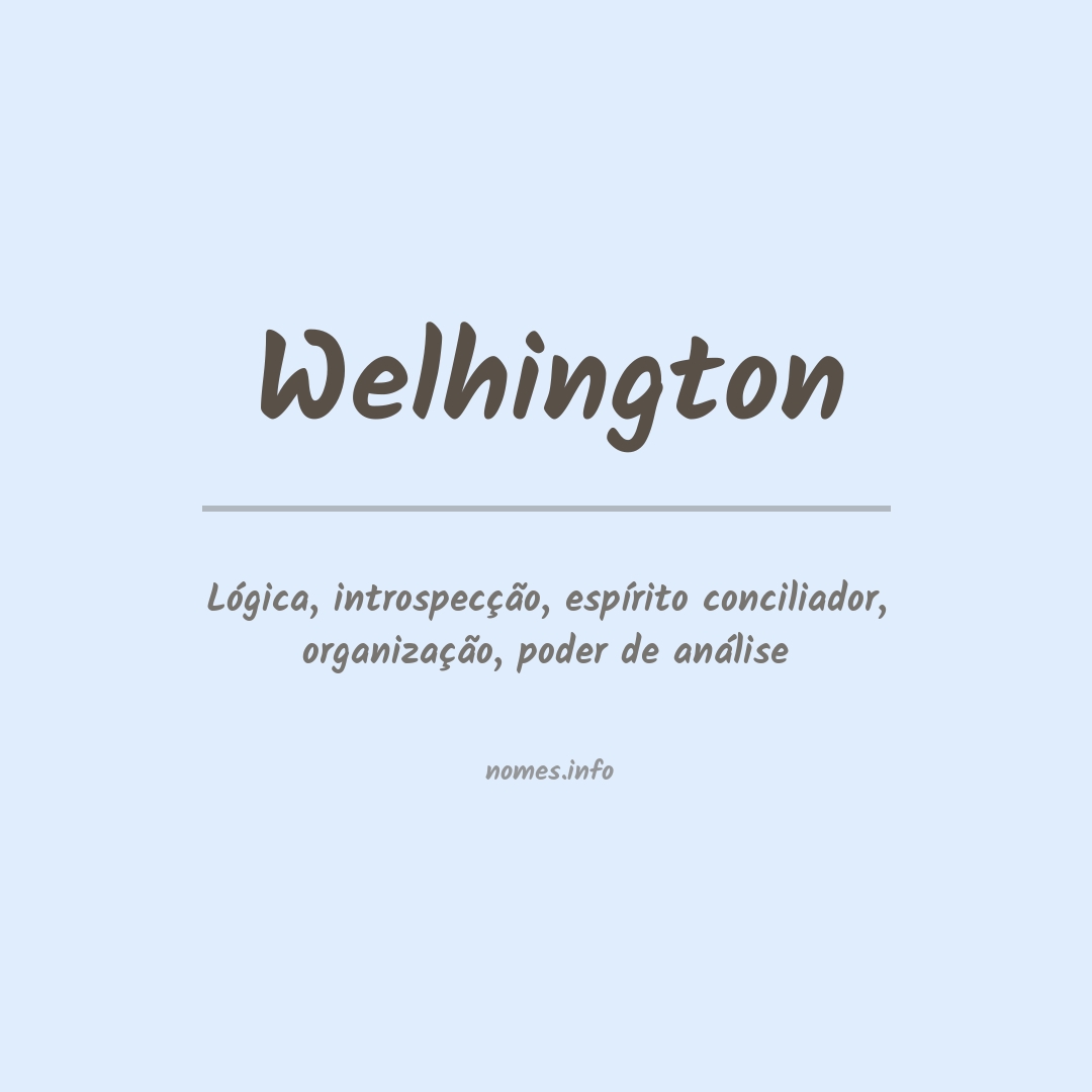 Significado do nome Welhington