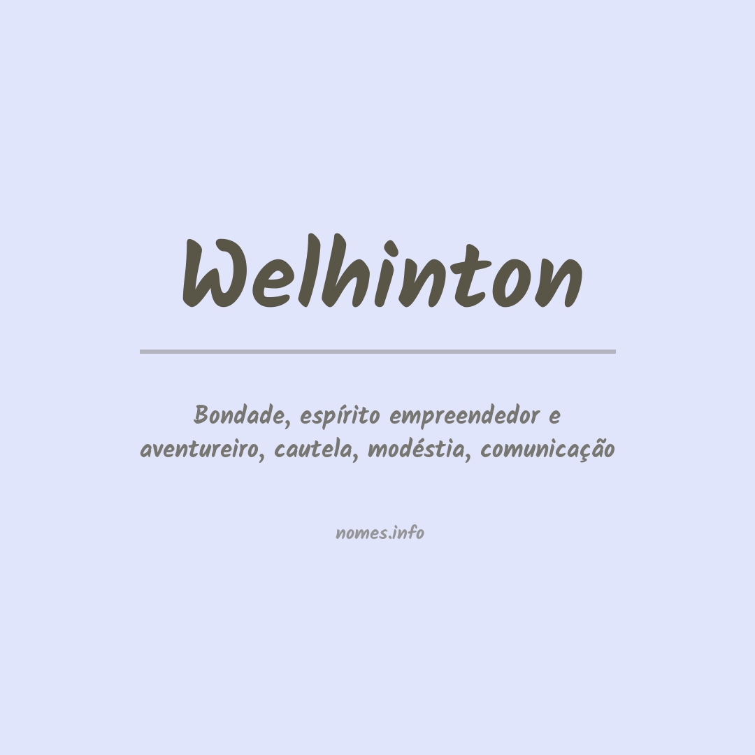 Significado do nome Welhinton