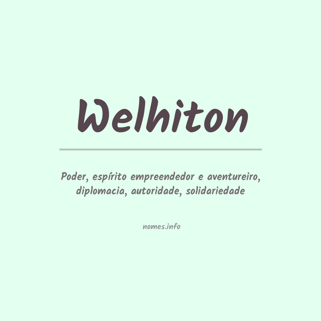 Significado do nome Welhiton