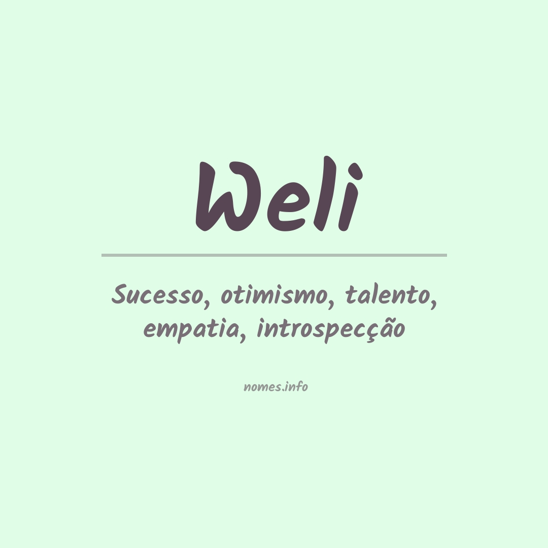 Significado do nome Weli