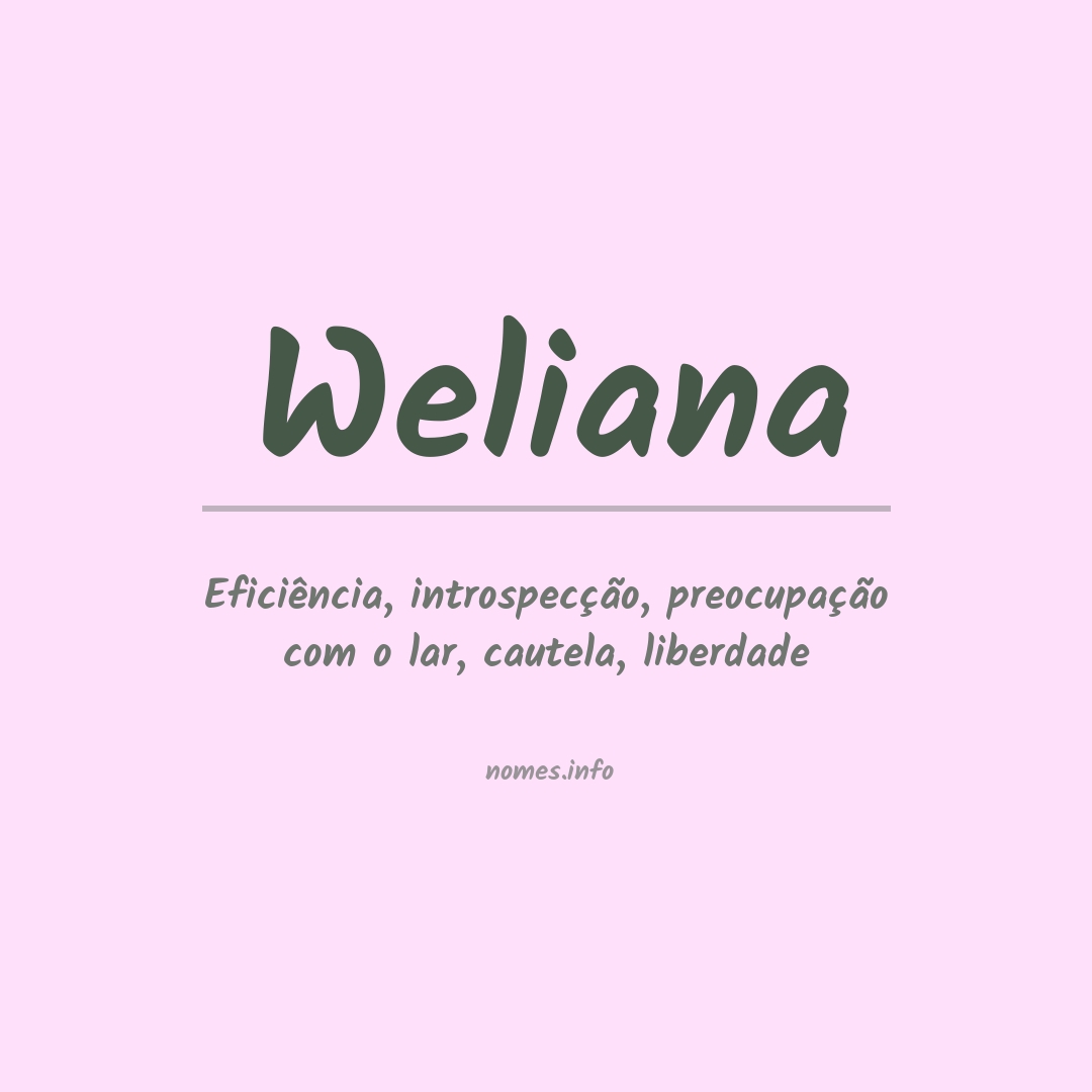Significado do nome Weliana