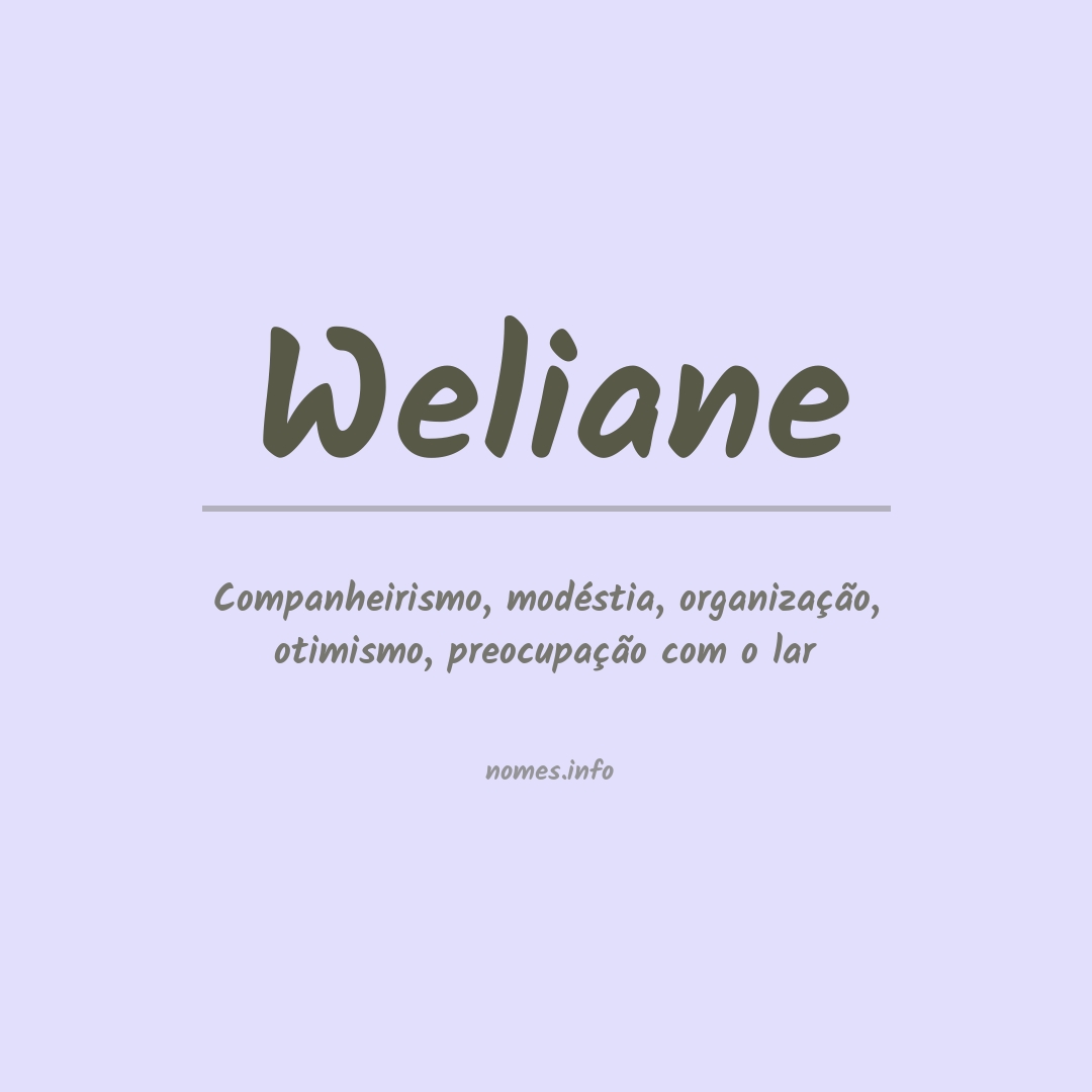 Significado do nome Weliane