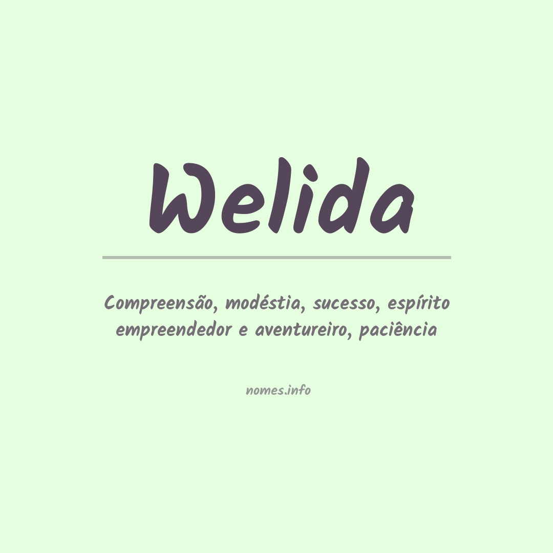 Significado do nome Welida
