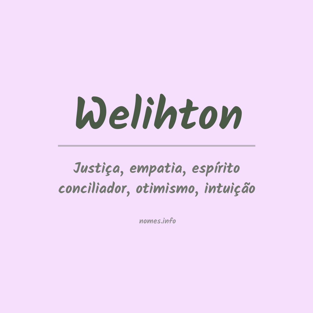Significado do nome Welihton