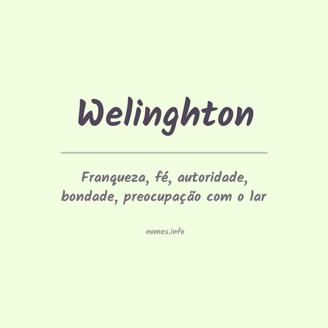 Significado do nome Welinghton