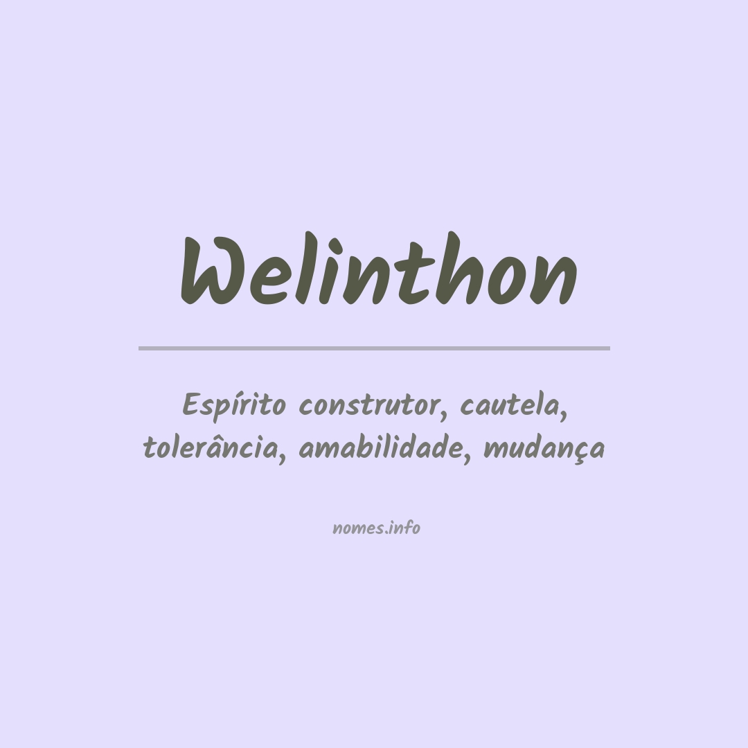 Significado do nome Welinthon